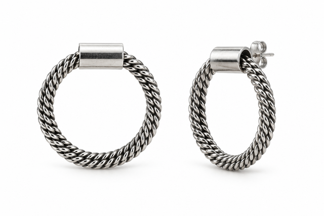 Twisted Rope Circle Hoop Earrings