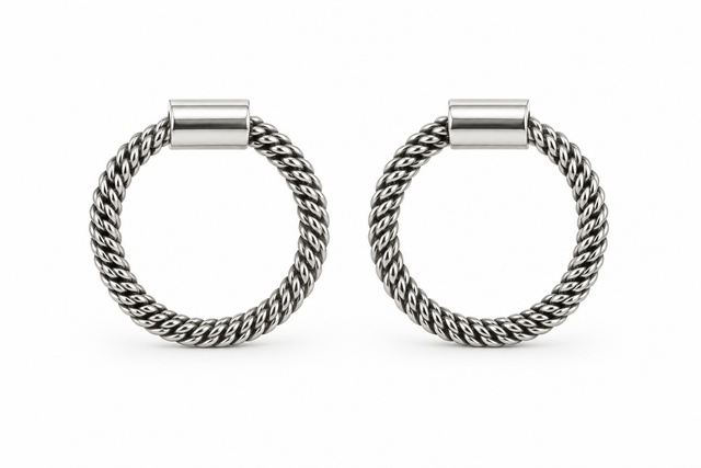 Twisted Rope Circle Hoop Earrings