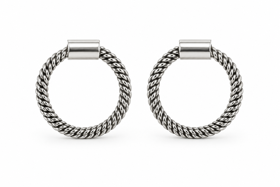 Twisted Rope Circle Hoop Earrings