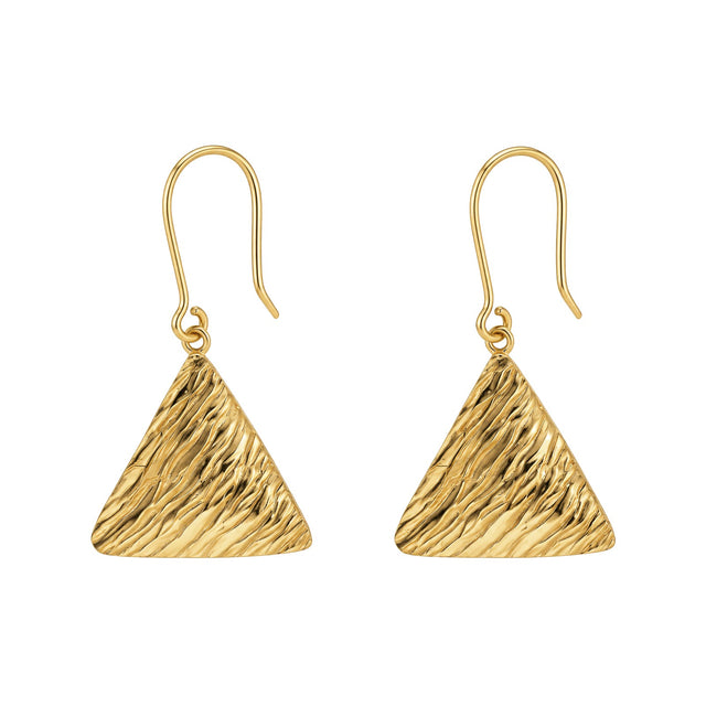 Textured Triangle Drop Earrings