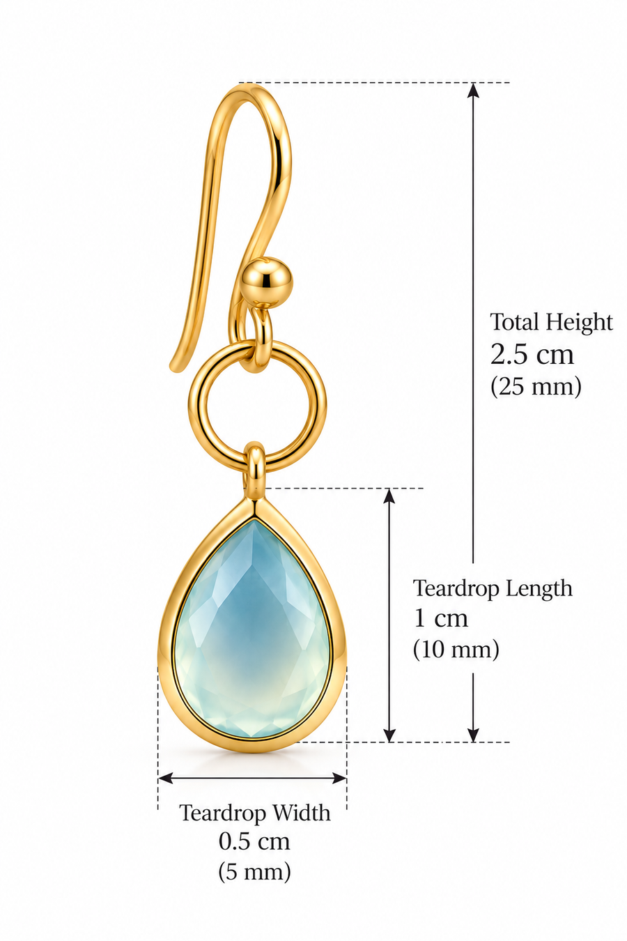 Aqua Teardrop Charm Earrings - view 3