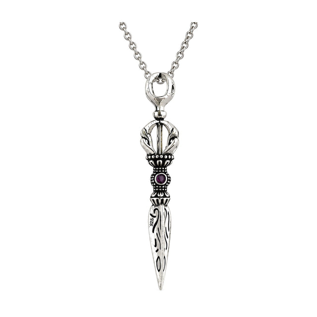 Oxidised Silver Tribal Spear Pendant