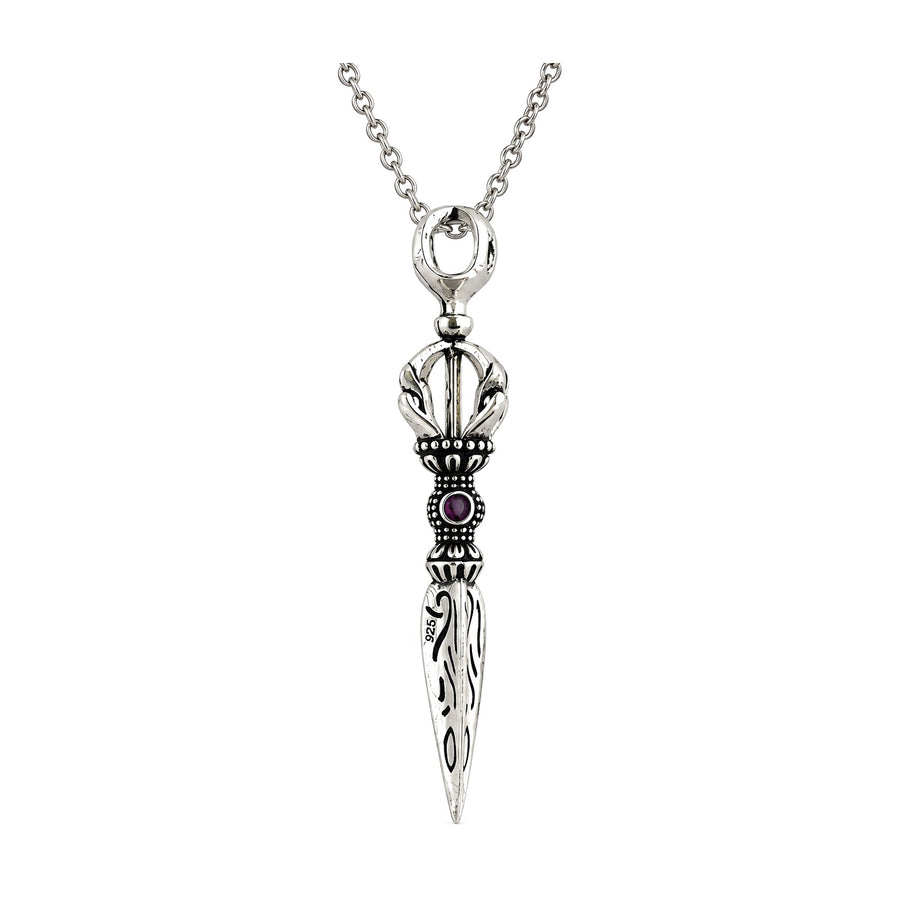 Oxidised Silver Tribal Spear Pendant