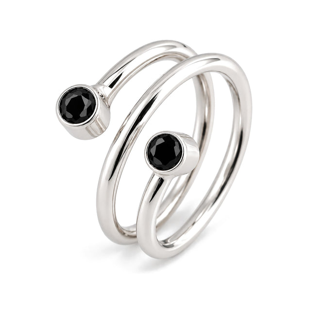 Dual Stone Open Band Ring