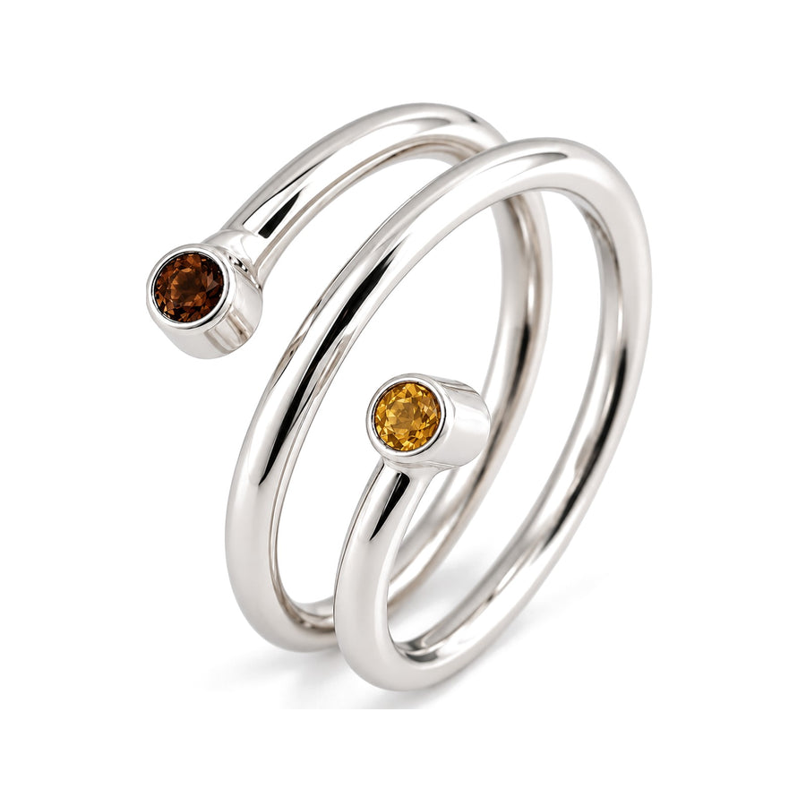 Dual Stone Open Band Ring - view 4