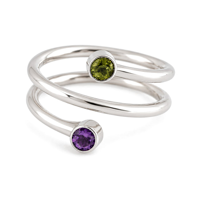 Dual Stone Open Band Ring