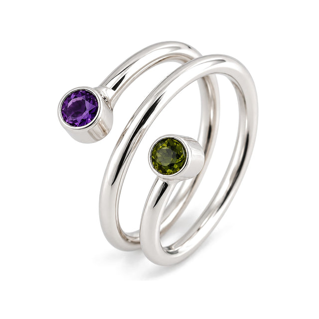 Dual Stone Open Band Ring
