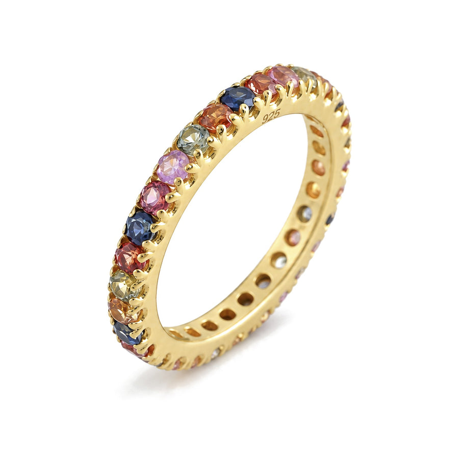 Multi-Sapphire 18K Gold-Plated Band
