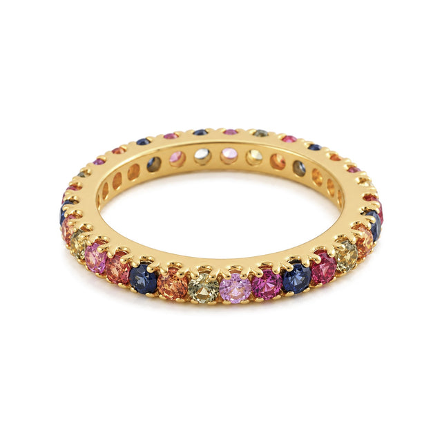 Multi-Sapphire 18K Gold-Plated Band