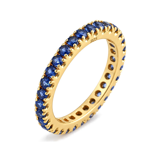 Deep Blue Sapphire 18K Gold-Plated Band