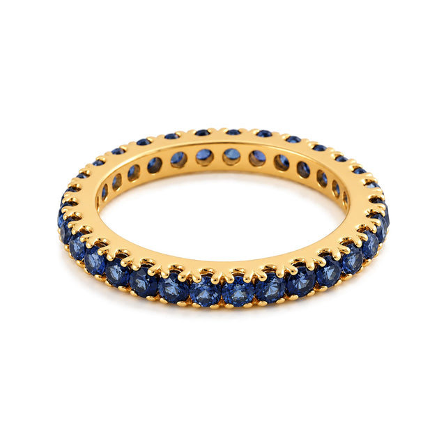 Deep Blue Sapphire 18K Gold-Plated Band