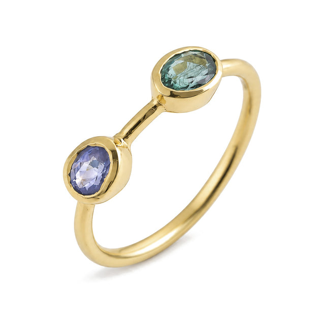 Emerald & Sapphire Harmony Ring