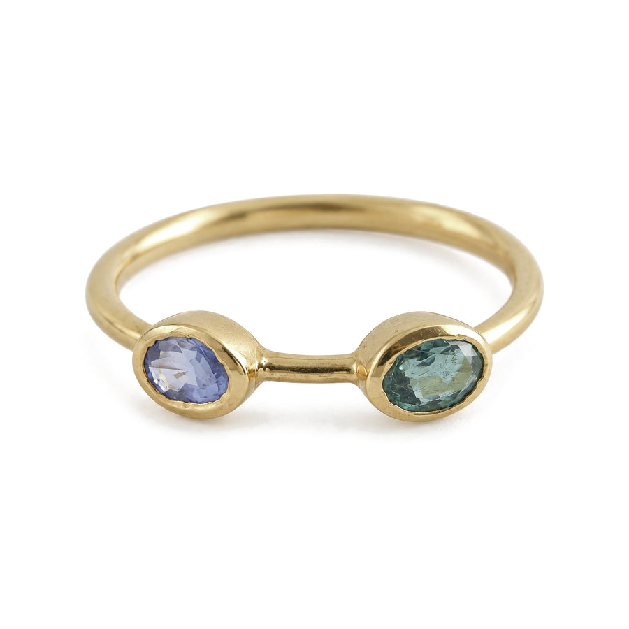 Emerald & Sapphire Harmony Ring - view 3