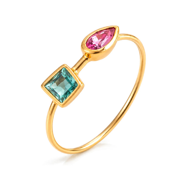 Emerald & Pink Sapphire Duo Ring