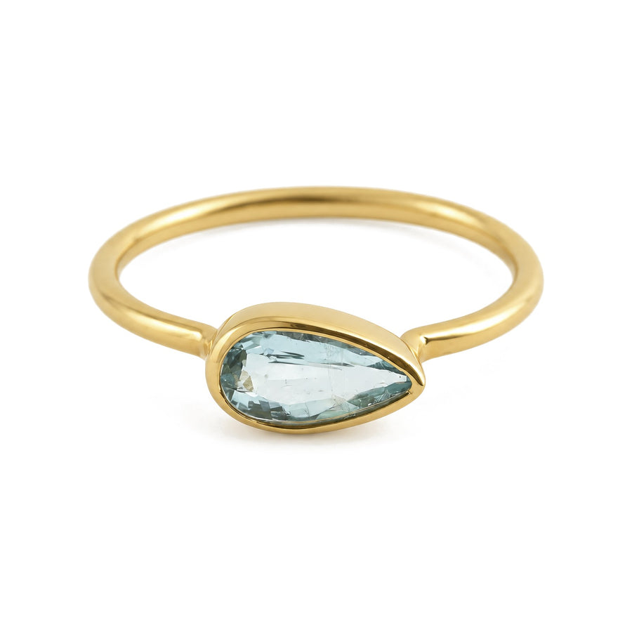 Emerald Teardrop Ring - view 2