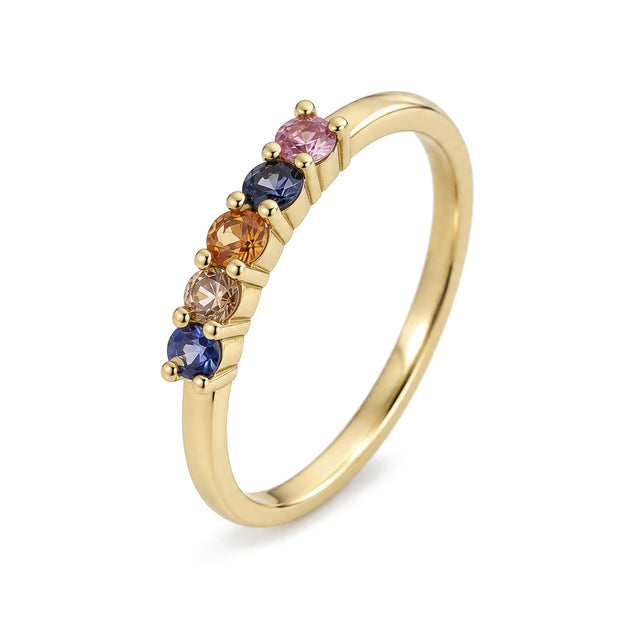 Multi Sapphire 18K Gold-Plated Band