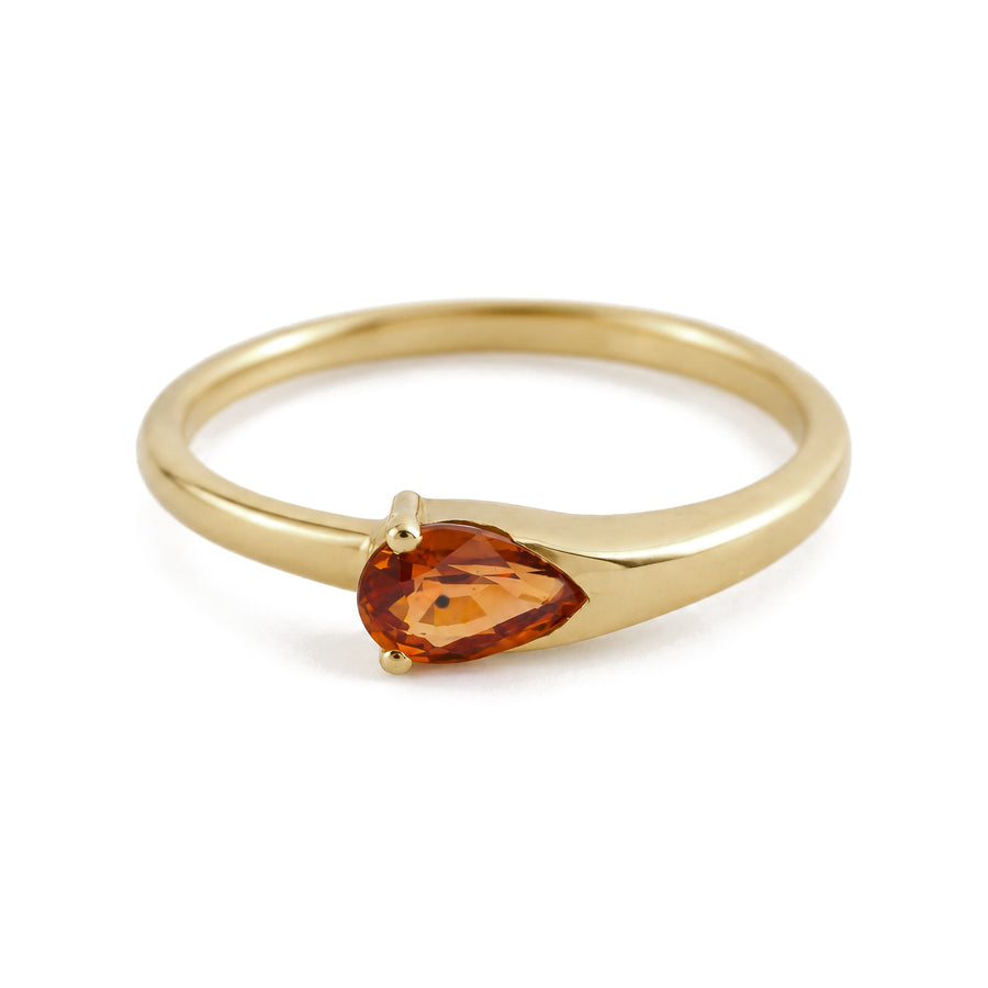 Orange Sapphire 18K Gold-Plated Ring - view 4