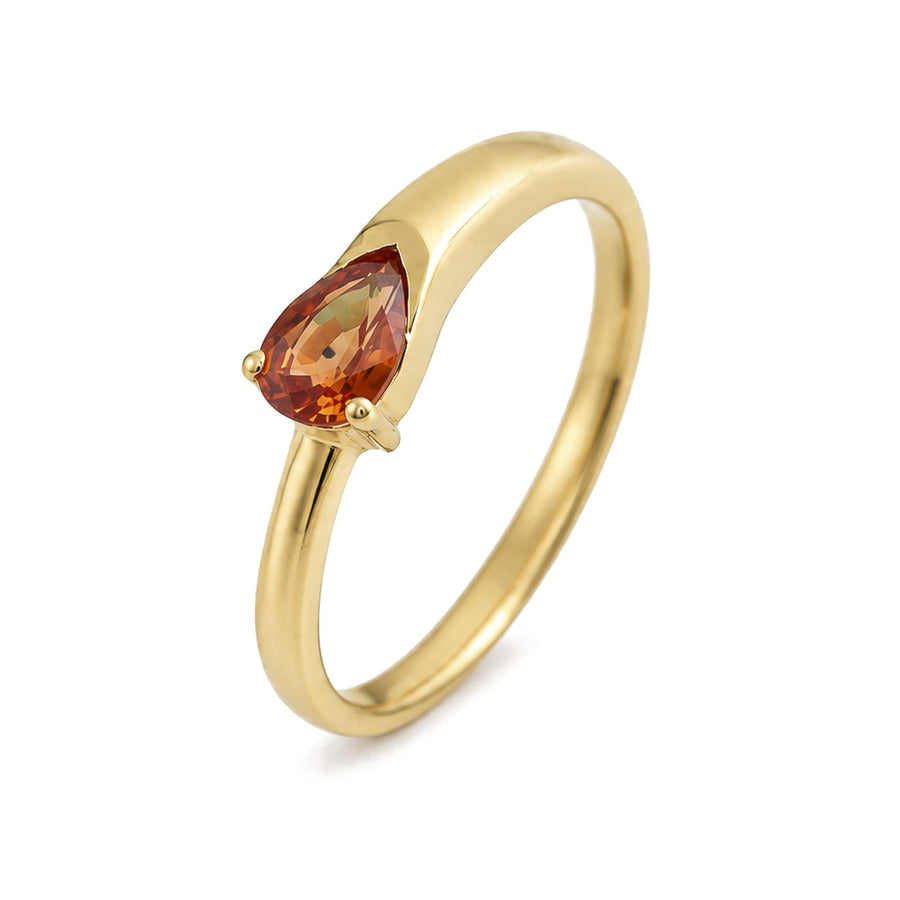 Orange Sapphire 18K Gold-Plated Ring