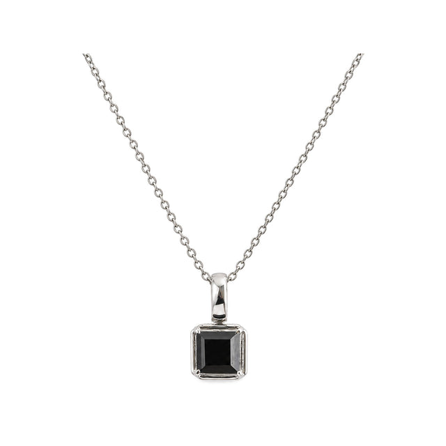 Black Onyx Square Pendant Necklace