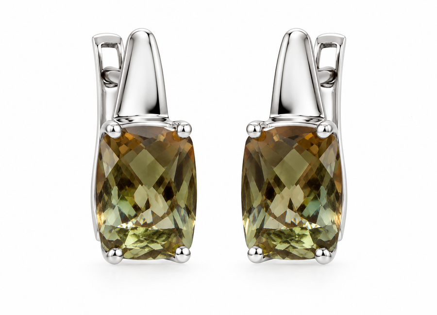 Zultanite Glass Drop Earrings - front