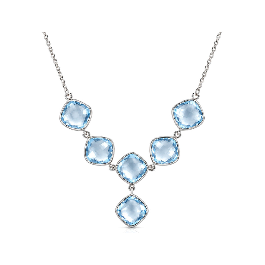 Sky Blue Topaz Cascade Necklace