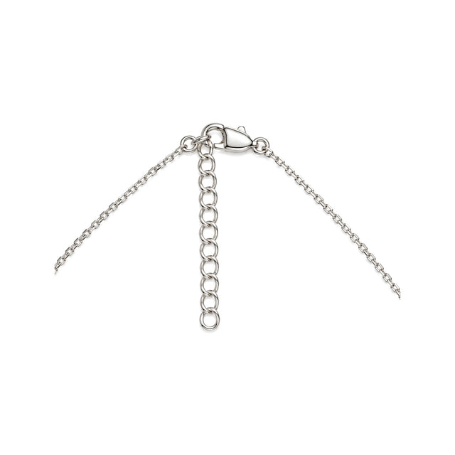 Mother-of-pearl clover necklace in rhodium-plated silver