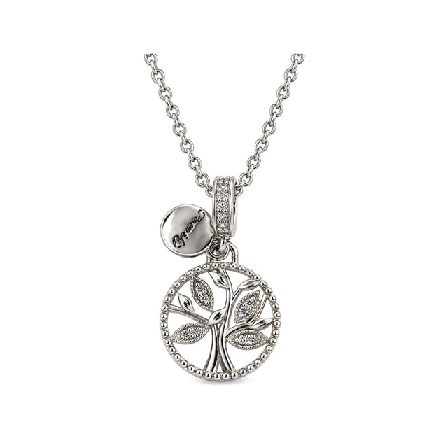 Tree of Life White Zircon Pendant