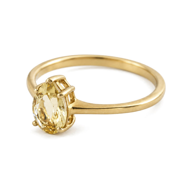 Golden Beryl Solitaire Ring