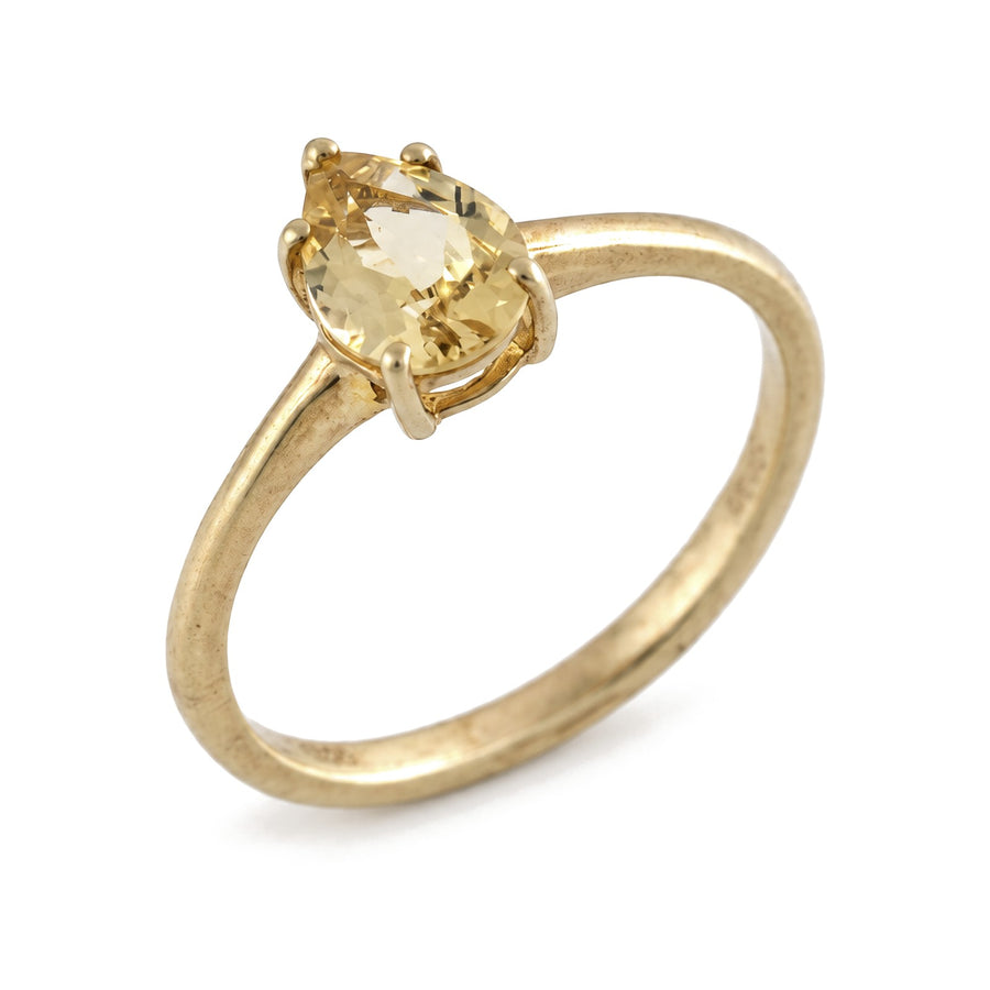 Golden Beryl Solitaire Ring