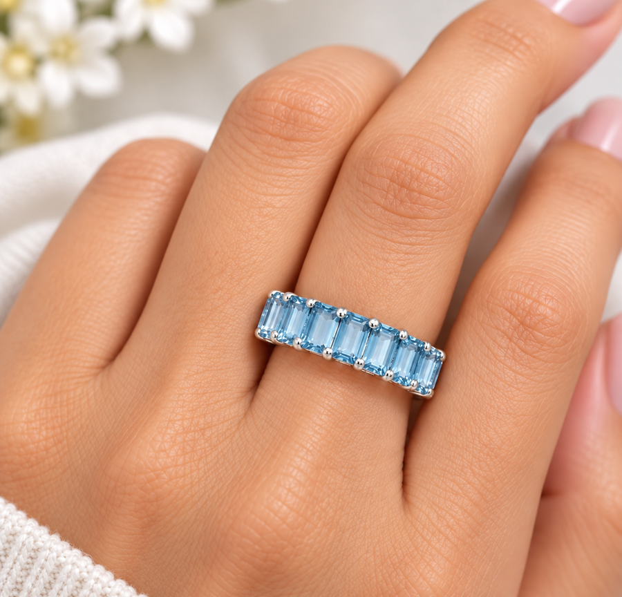 Sky Blue Topaz Spectrum Band - view 4